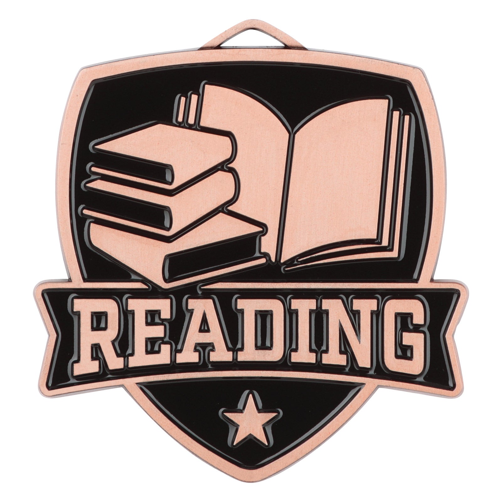 Shield Reading Medal 2.5" / Bronze (Copper Tone)