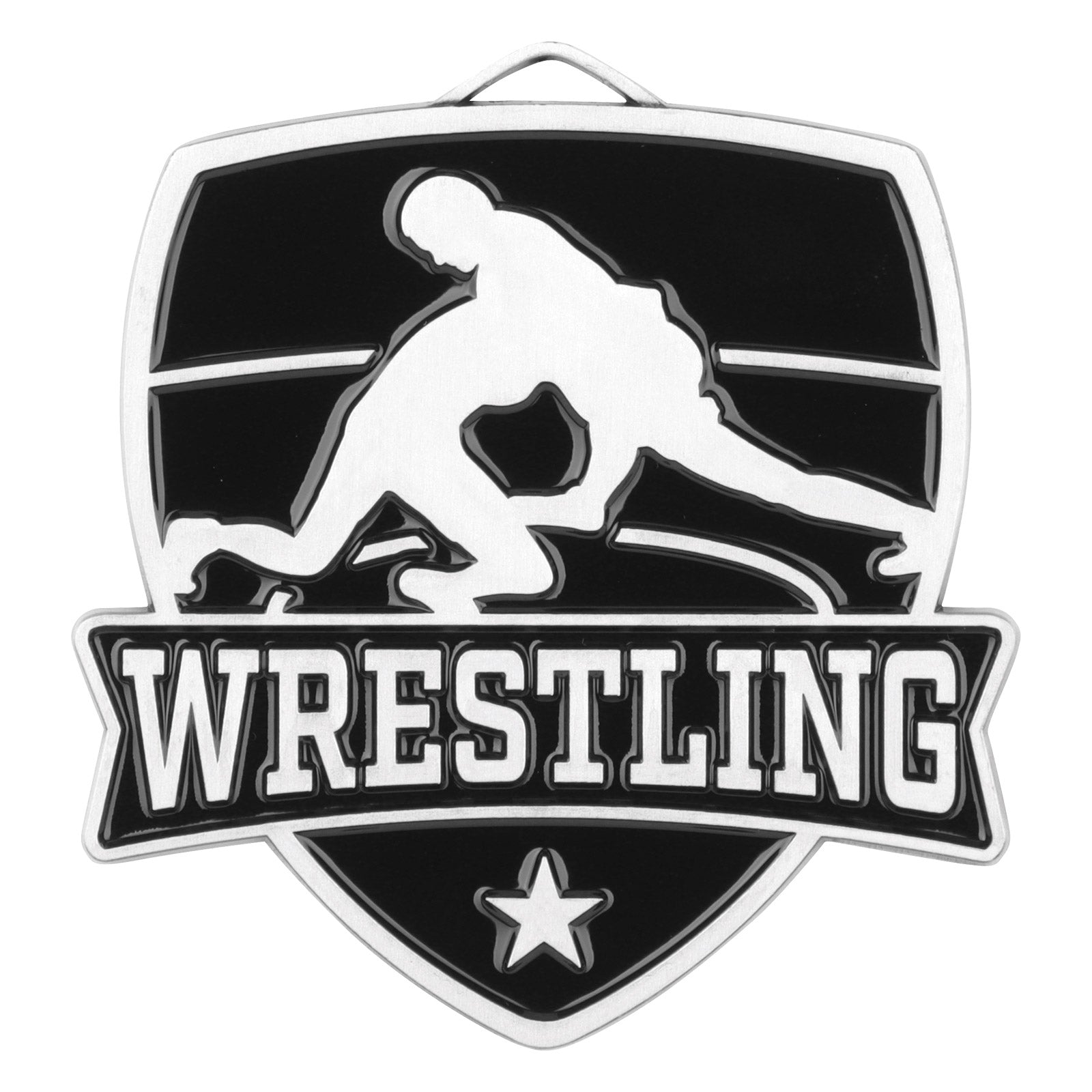 Shield Wrestling Medal 2.5" / Silver