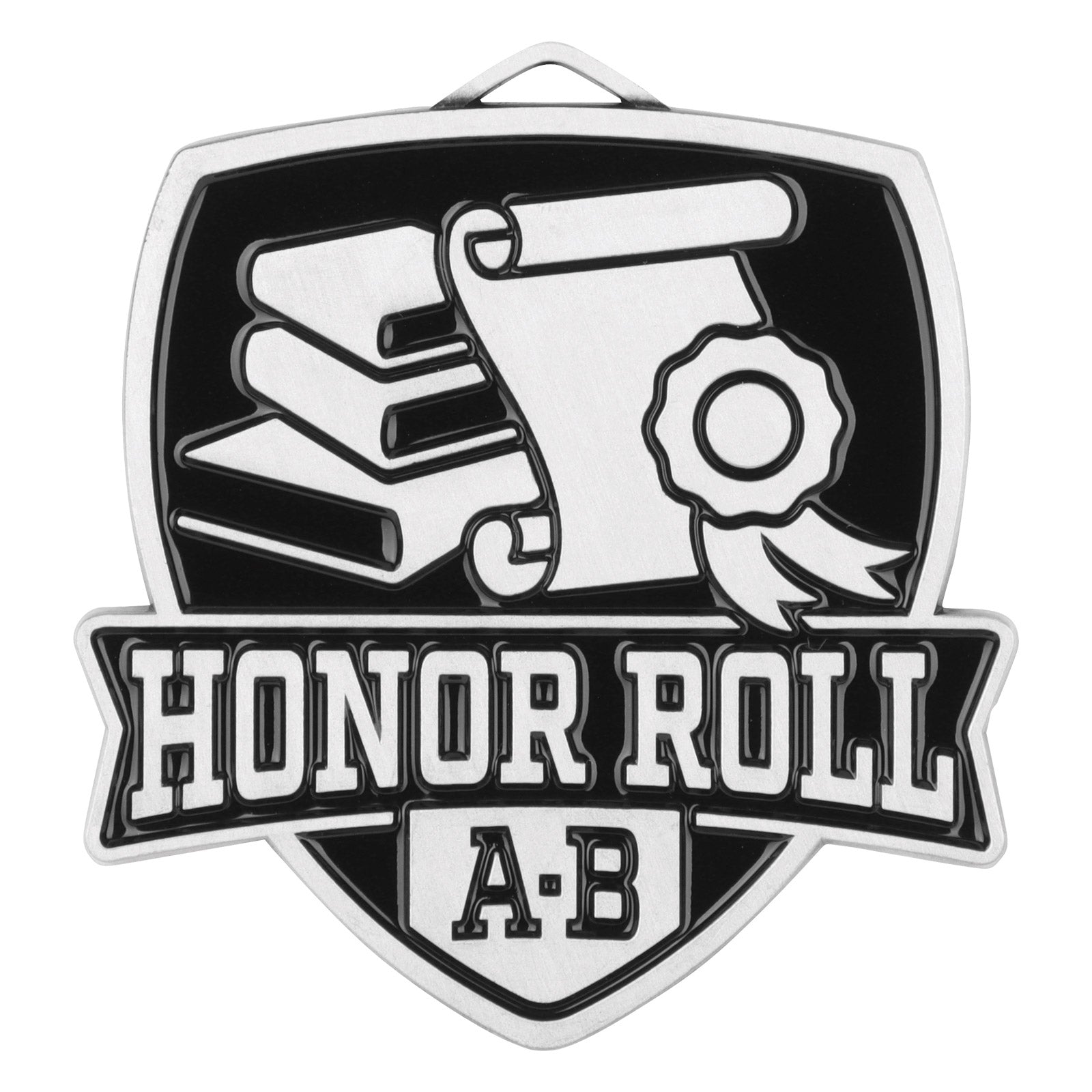 Shield A-B Honor Roll Medal 2.5" / Silver