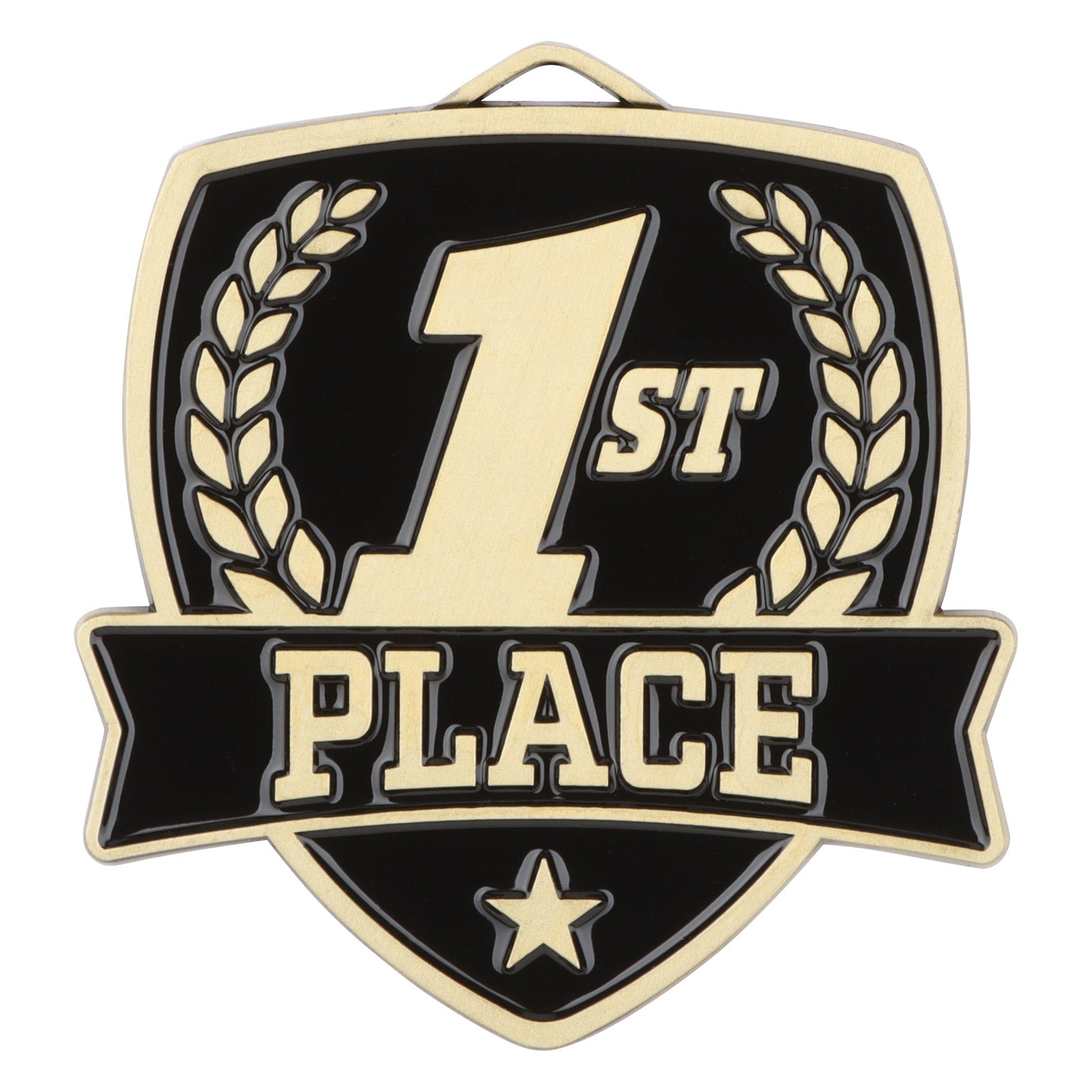 Shield 1st Place Medal 2.5" / Gold