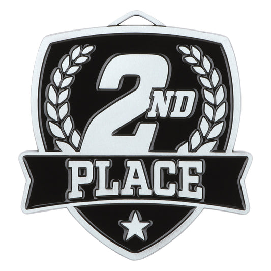 Shield 2nd Place Medal 2.5" / Silver