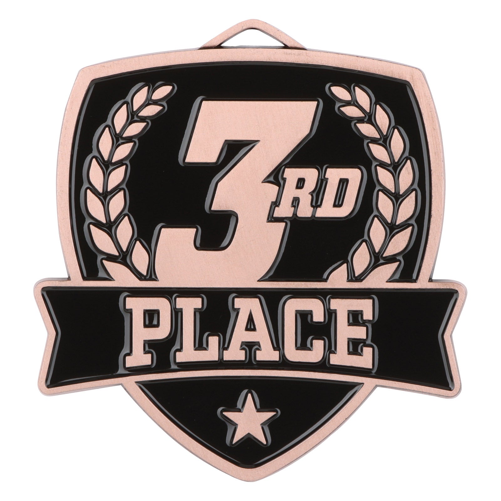 Shield 3rd Place Medal 2.5" / Bronze (Copper Tone)