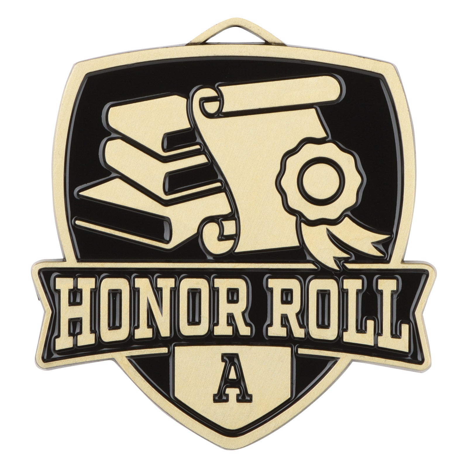 Shield A Honor Roll Medal 2.5" / Gold