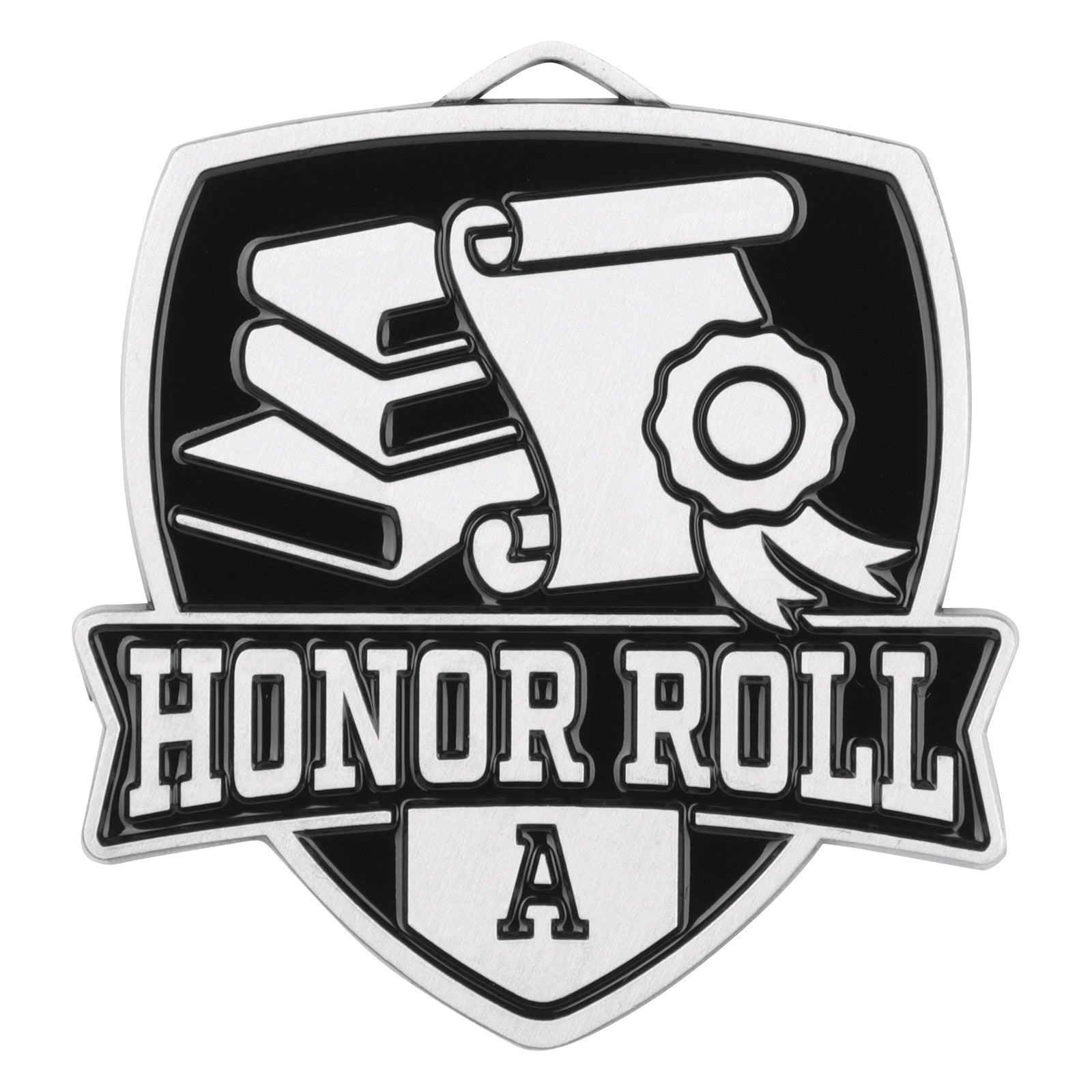 Shield A Honor Roll Medal 2.5" / Silver