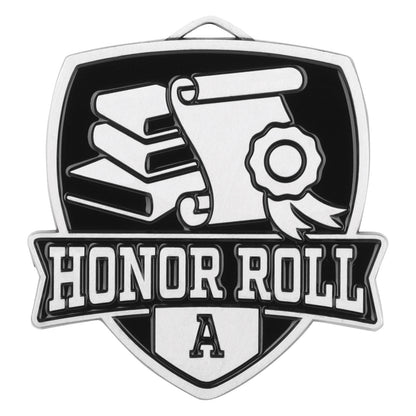 Shield A Honor Roll Medal 2.5" / Silver