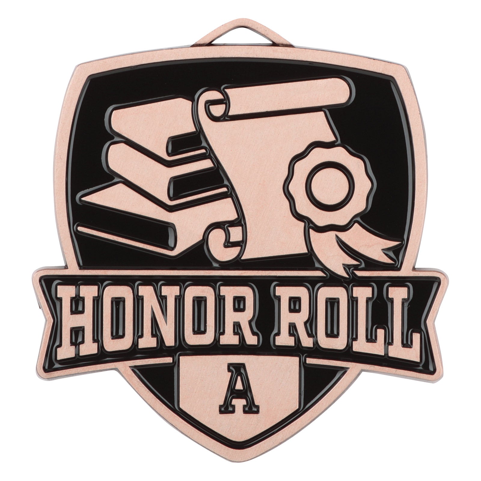 Shield A Honor Roll Medal 2.5" / Bronze (Copper Tone)