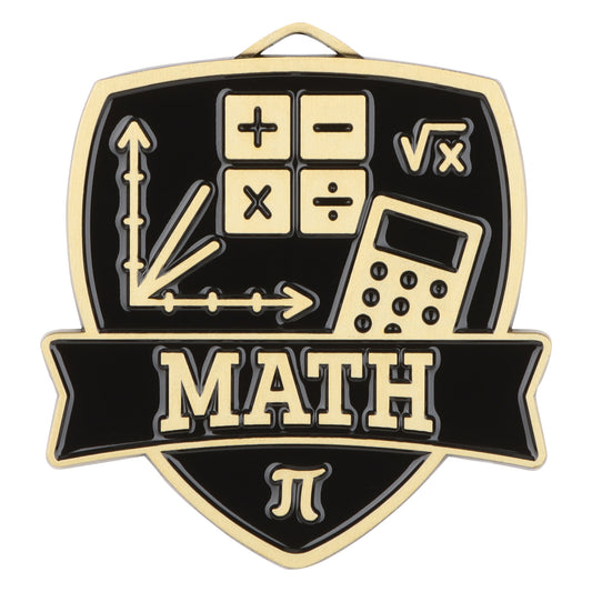 Shield Math Medal 2.5" / Gold
