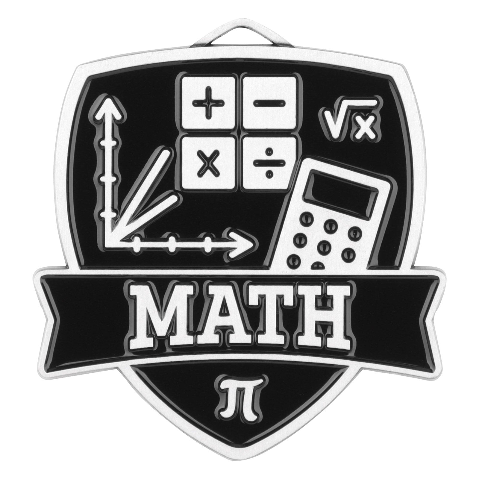 Shield Math Medal 2.5" / Silver