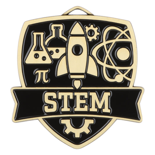 Shield STEM Medal 2.5" / Gold