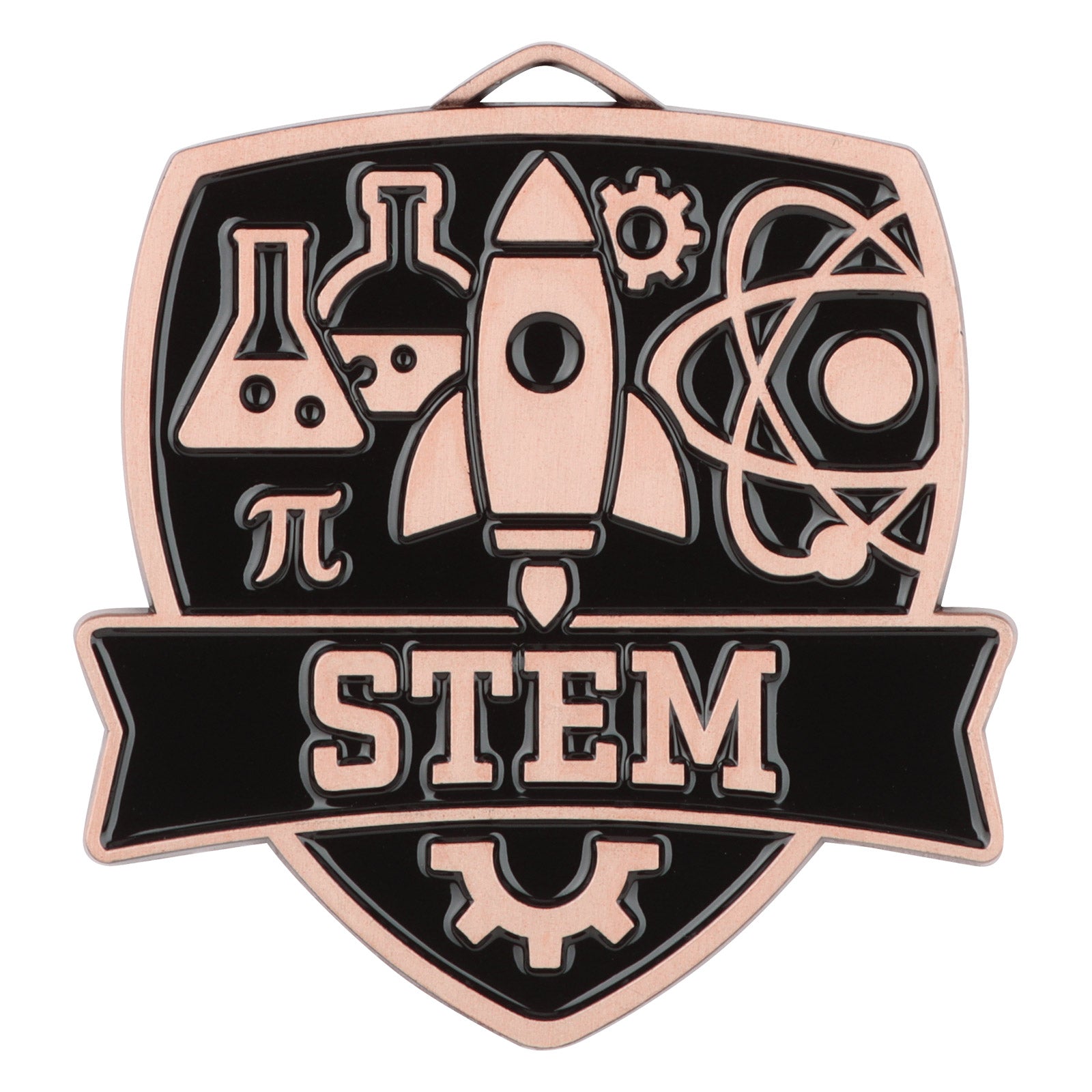 Shield STEM Medal 2.5" / Bronze (Copper Tone)