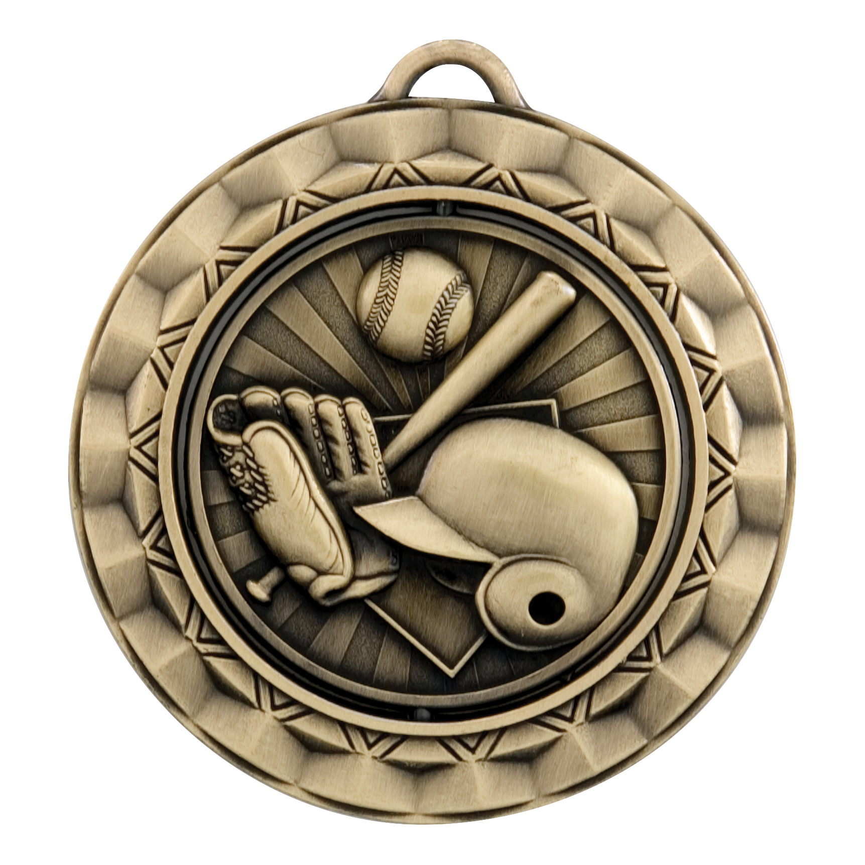 Spinner Baseball Medal 2.375" / Gold