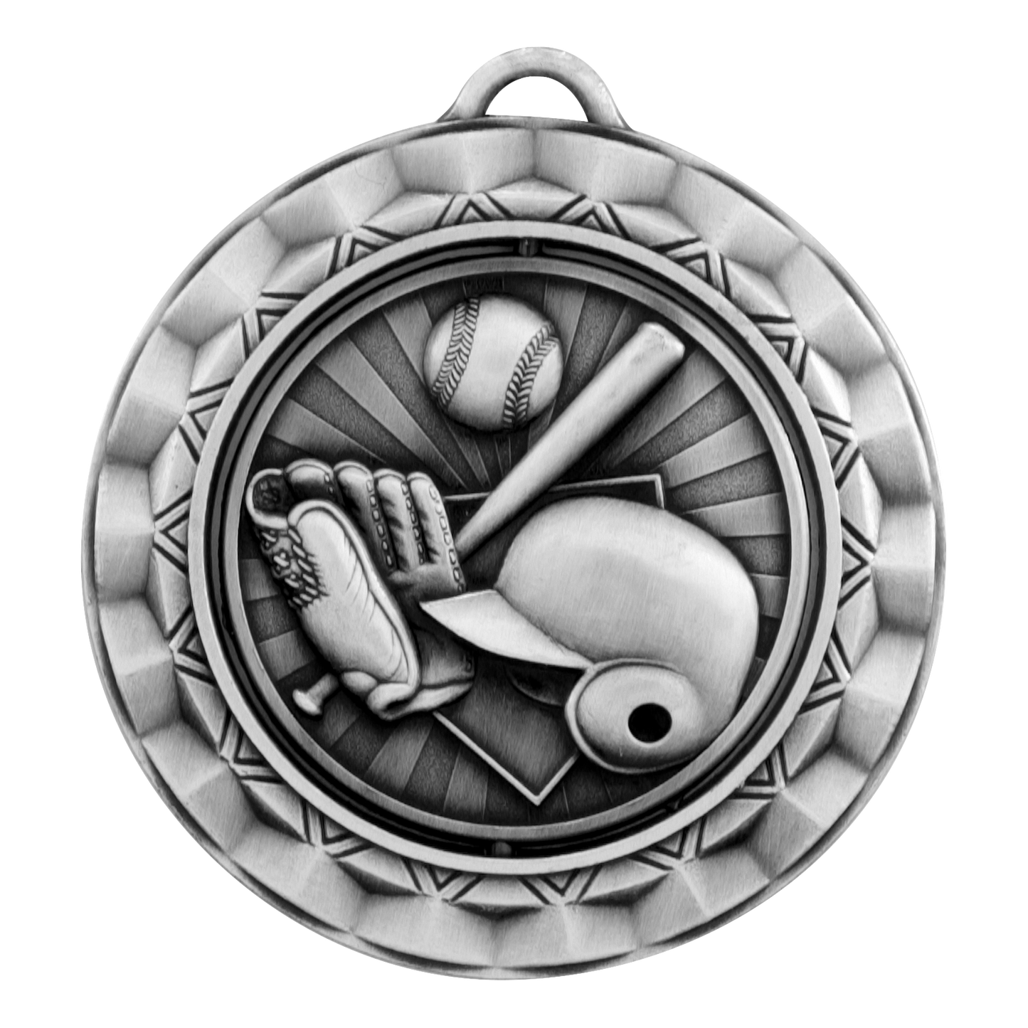 Spinner Baseball Medal 2.375" / Silver