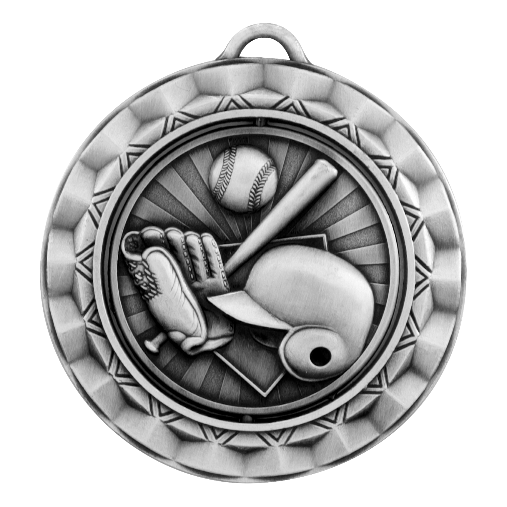 Spinner Baseball Medal 2.375" / Silver