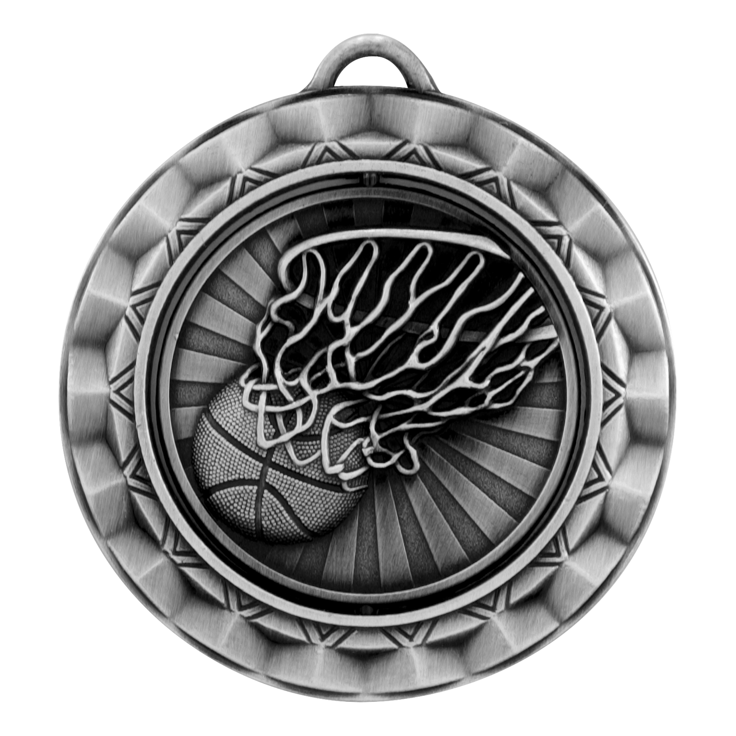 Spinner Basketball Medal 2.375" / Silver