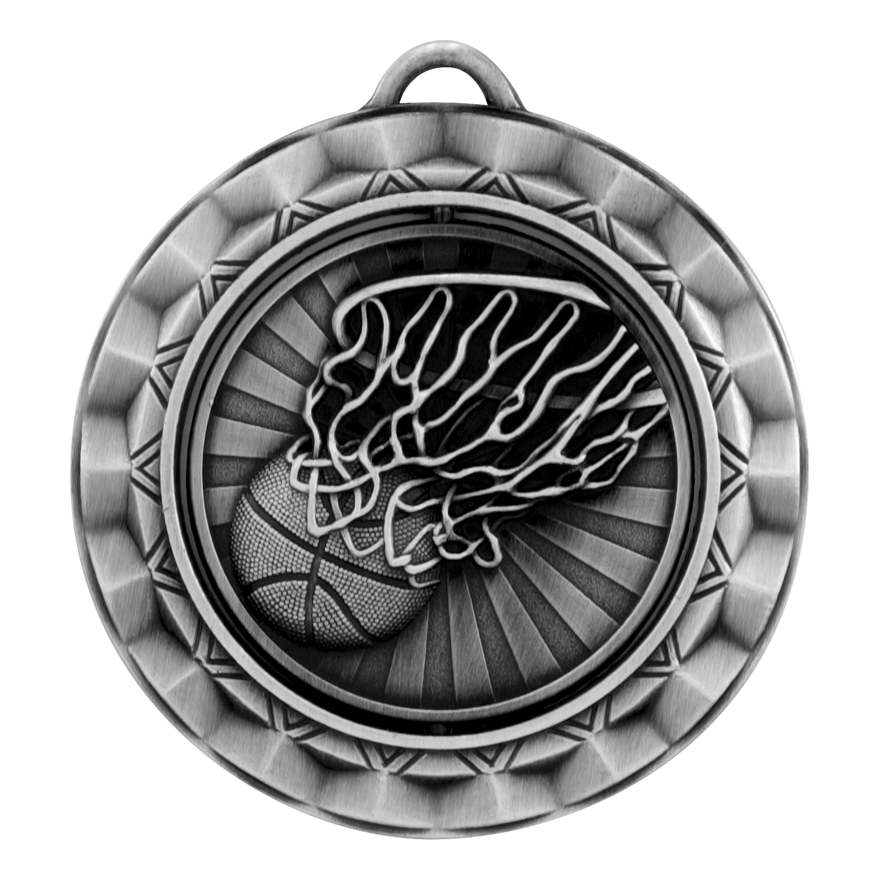 Spinner Basketball Medal 2.375" / Silver