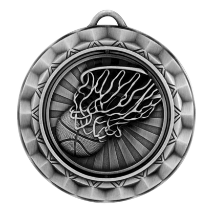 Spinner Basketball Medal 2.375" / Silver