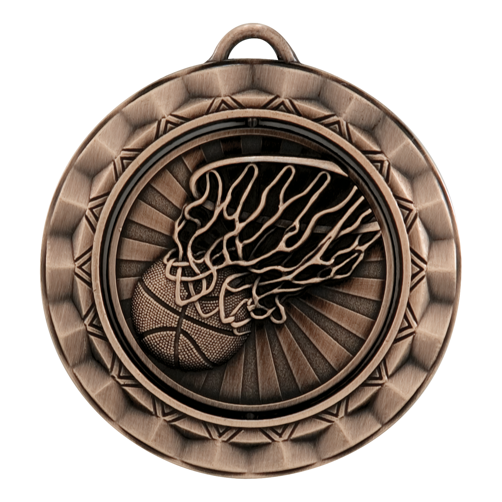 Spinner Basketball Medal 2.375" / Bronze (Copper Tone)