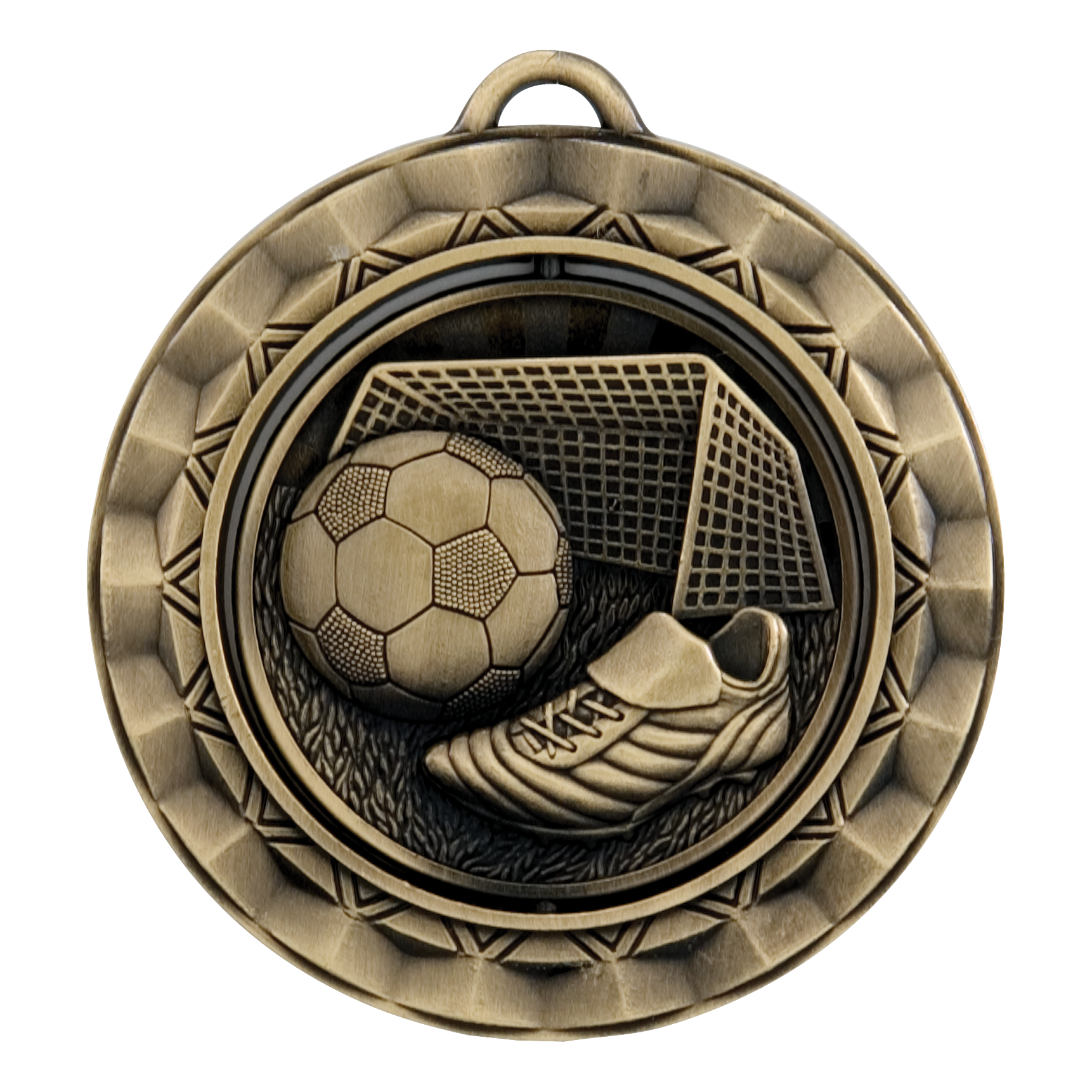 Spinner Soccer Medal 2.375" / Gold