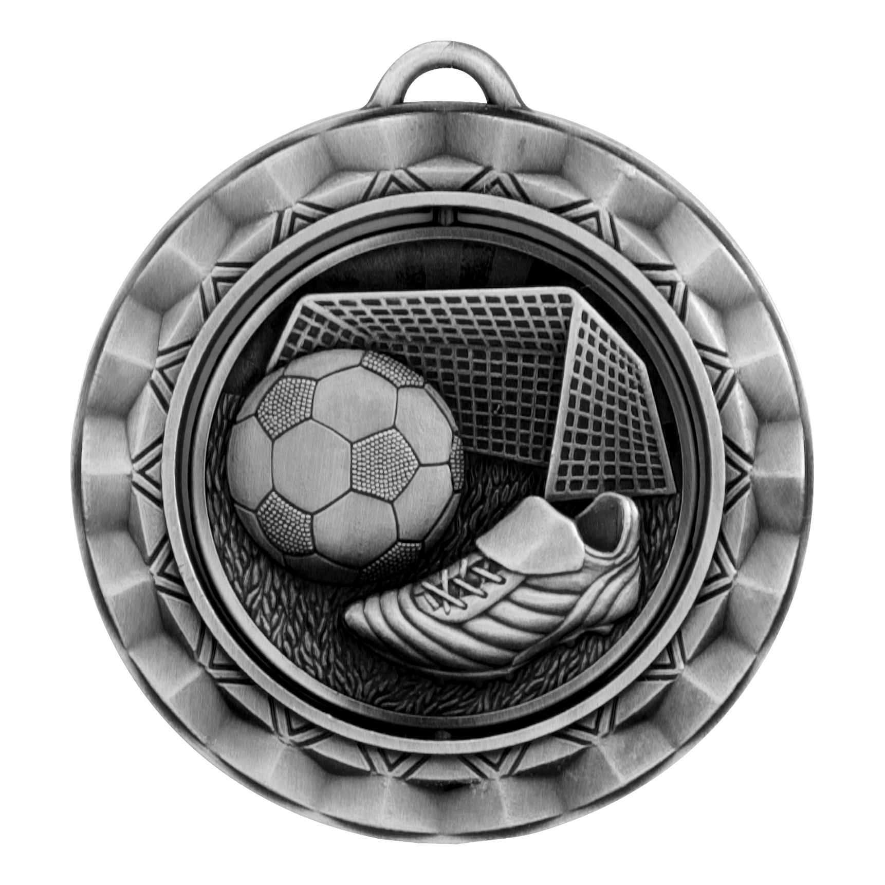 Spinner Soccer Medal 2.375" / Silver