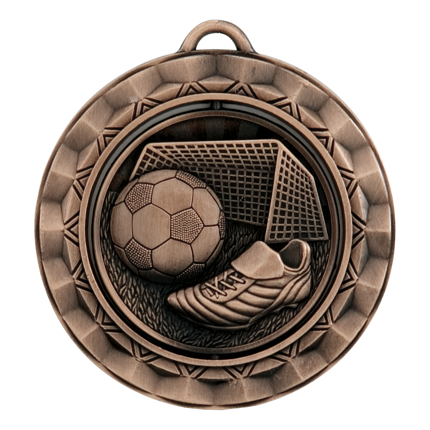 Spinner Soccer Medal 2.375" / Bronze (Copper Tone)