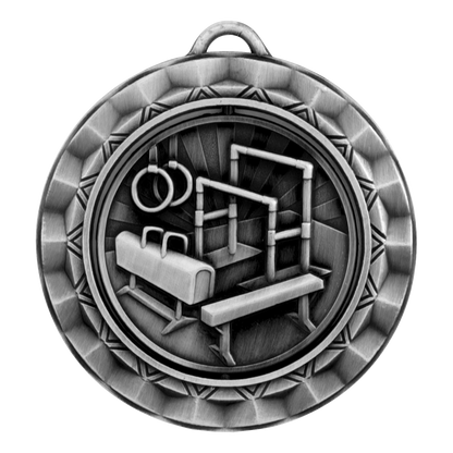 Spinner Gymnastics Medal 2.375" / Silver