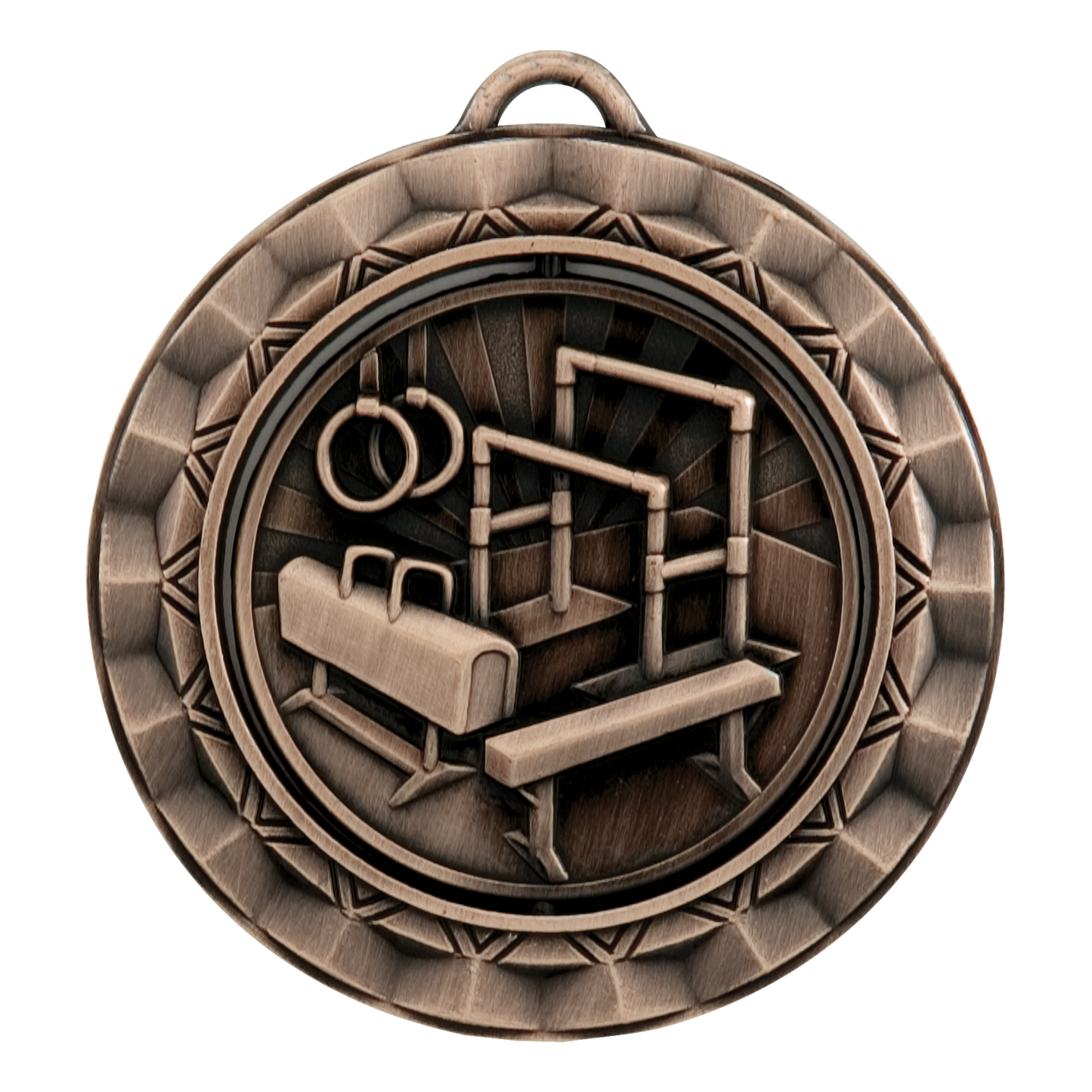 Spinner Gymnastics Medal 2.375" / Bronze (Copper Tone)