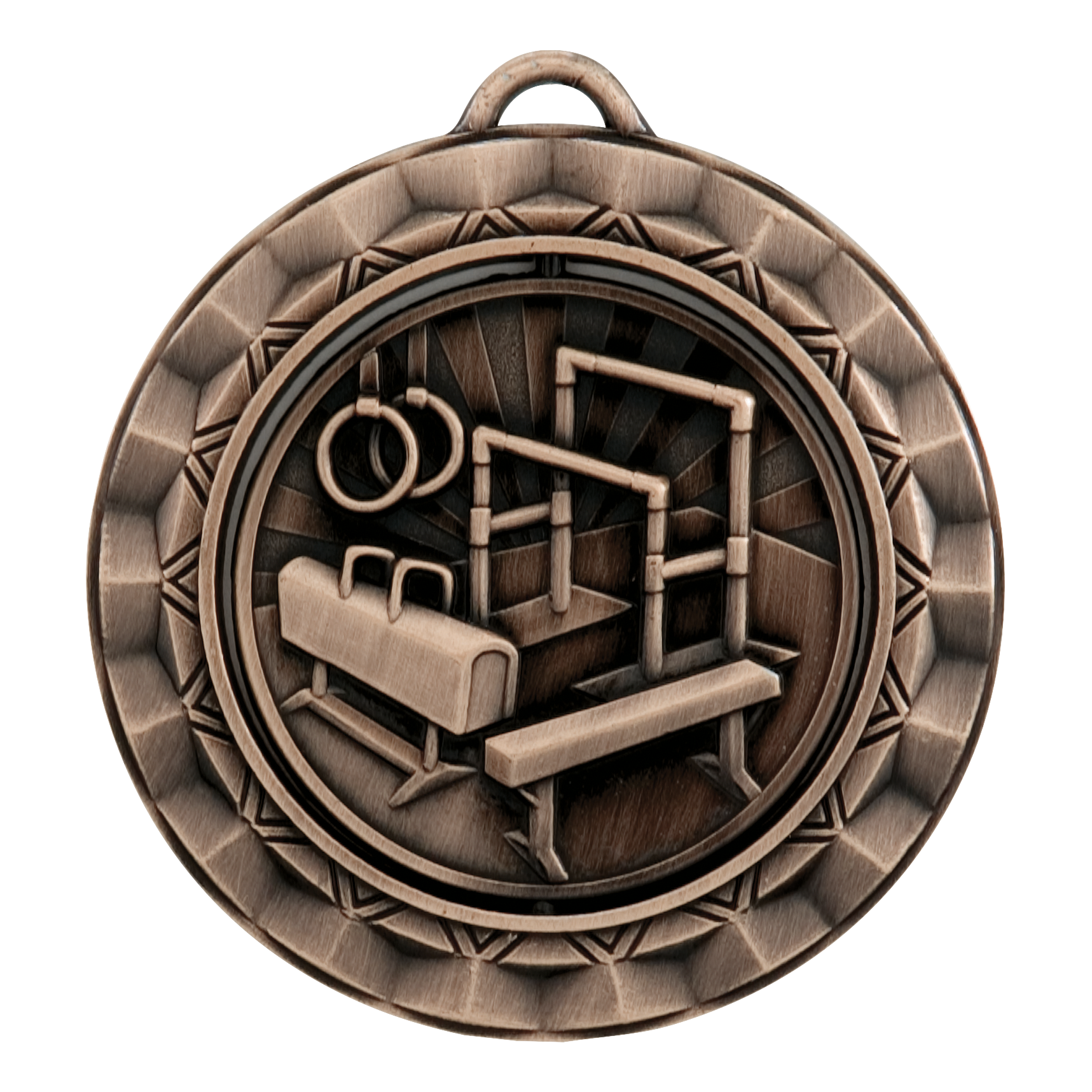 Spinner Gymnastics Medal 2.375" / Bronze (Copper Tone)