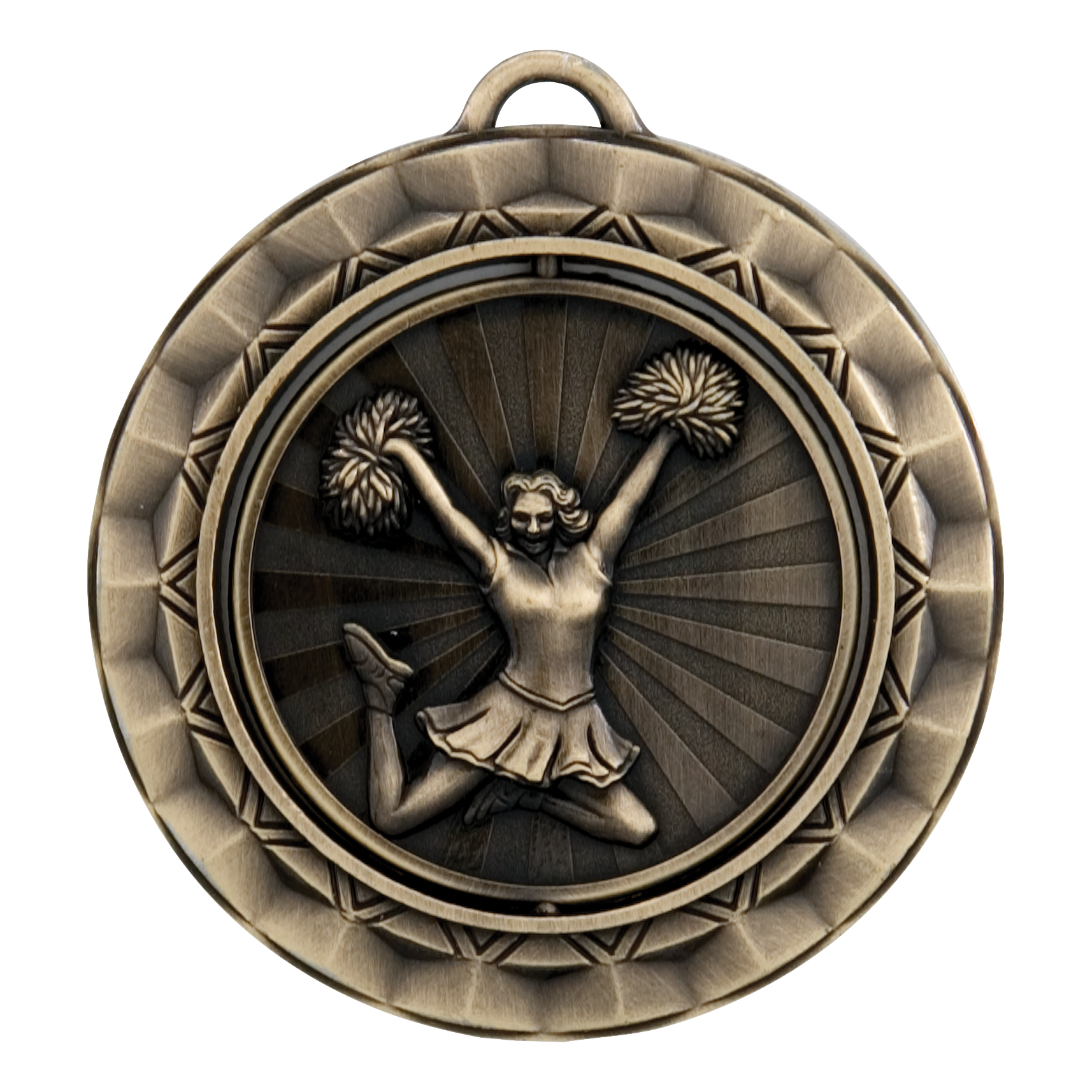 Spinner Cheerleader Medal 2.375" / Gold