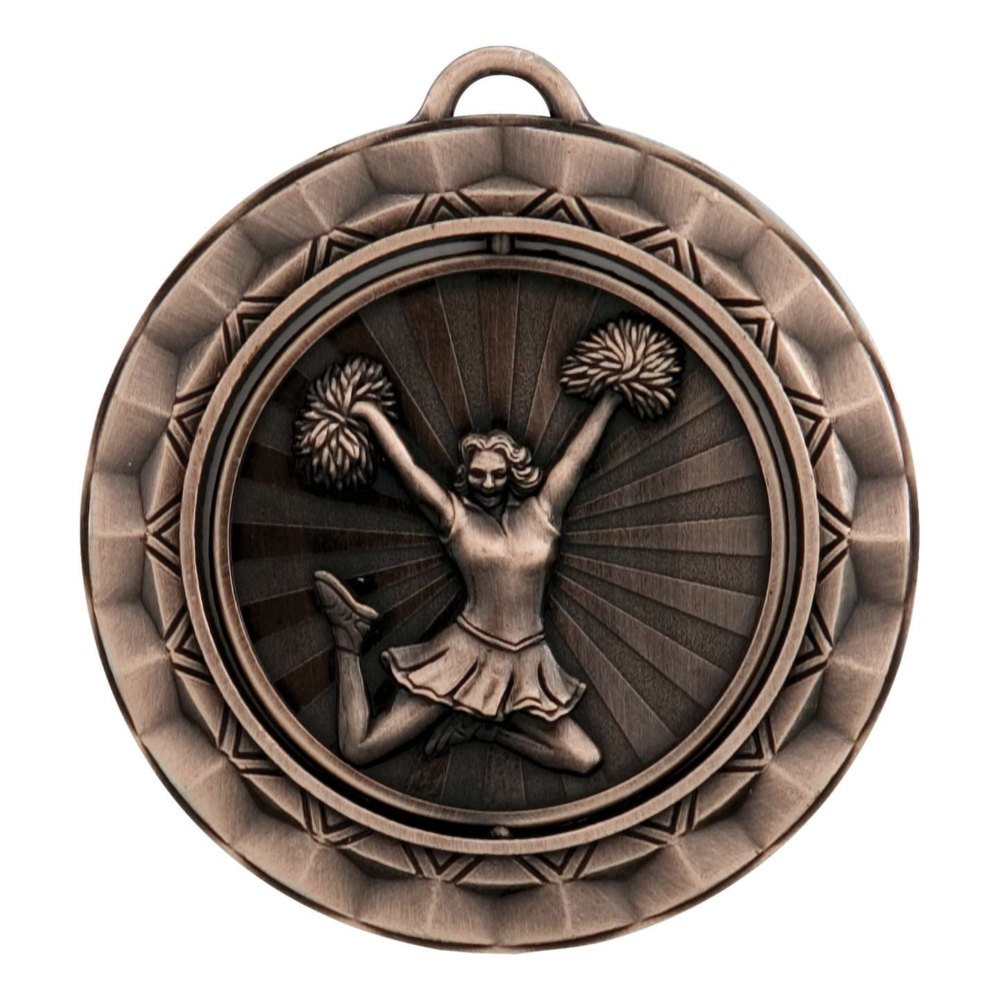 Spinner Cheerleader Medal 2.375" / Bronze (Copper Tone)