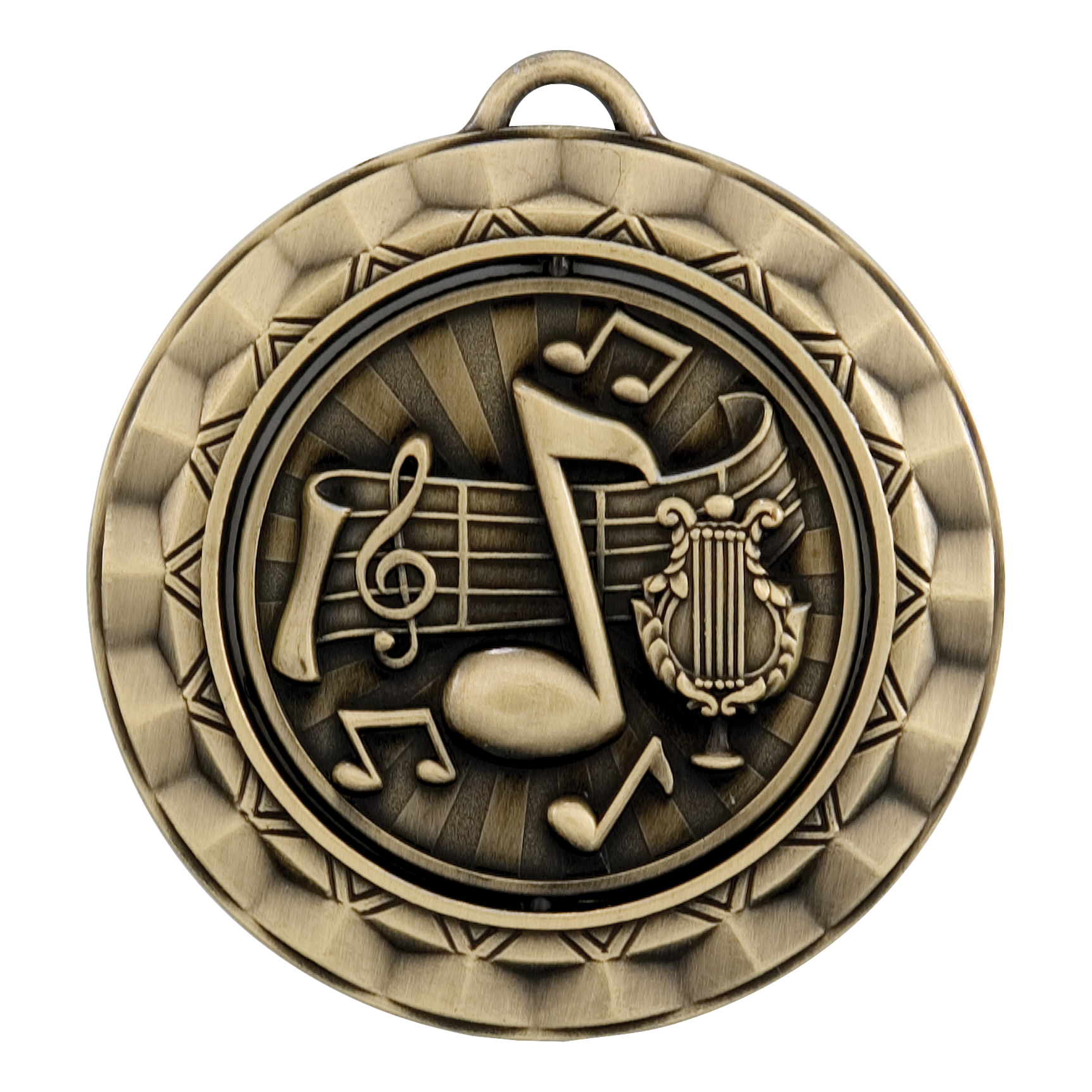 Spinner Music Medal 2.375" / Gold