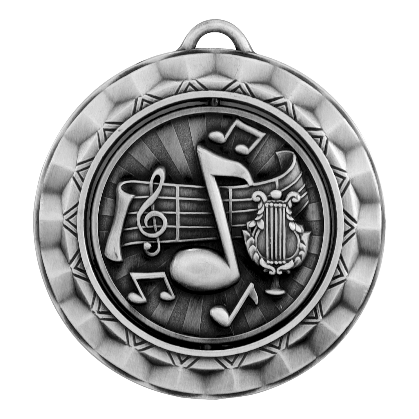 Spinner Music Medal 2.375" / Silver