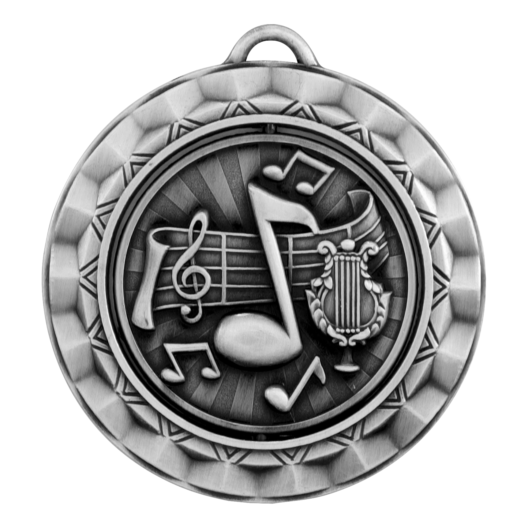 Spinner Music Medal 2.375" / Silver