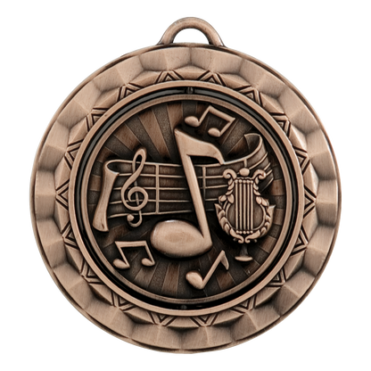 Spinner Music Medal 2.375" / Bronze (Copper Tone)