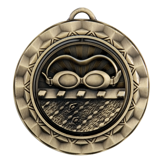 Spinner Swimming Medal 2.375" / Gold