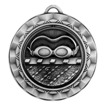 Spinner Swimming Medal 2.375" / Silver