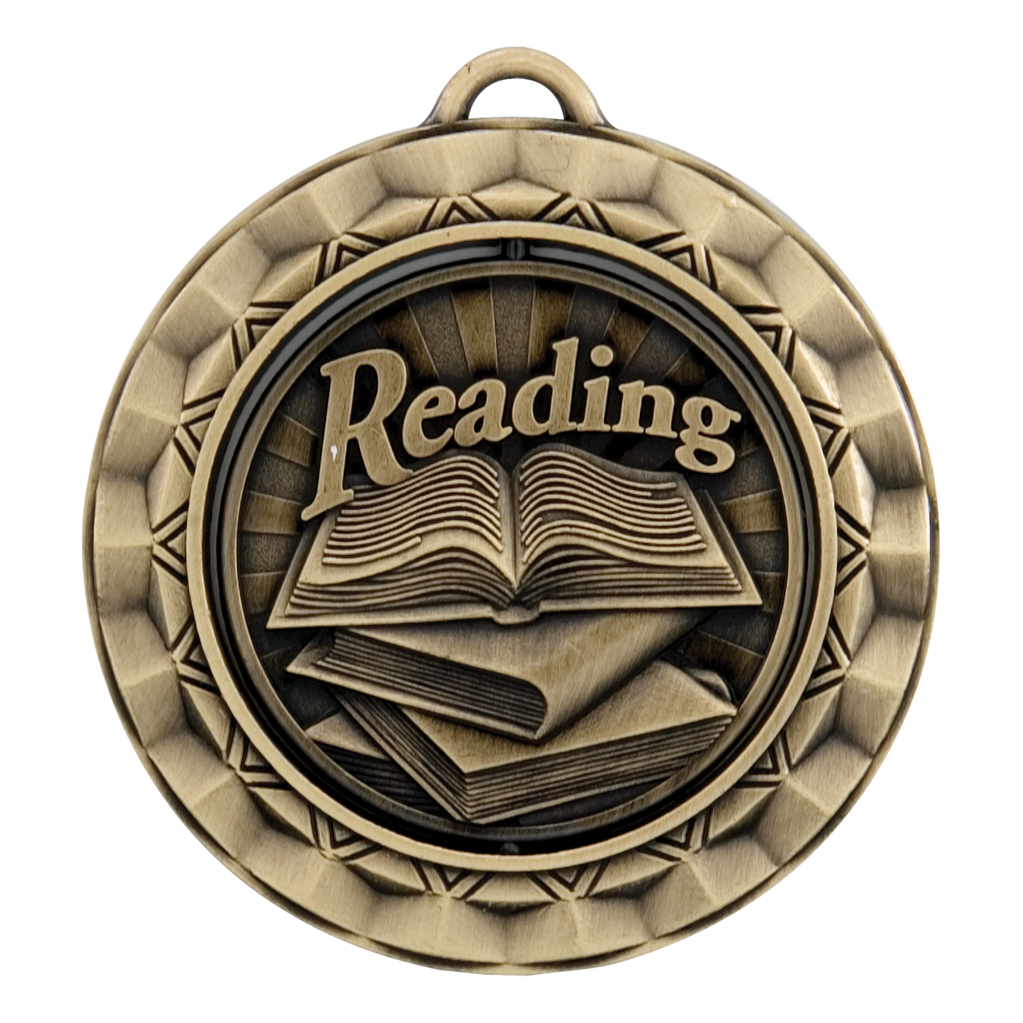 Spinner Reading Medal 2.375" / Gold