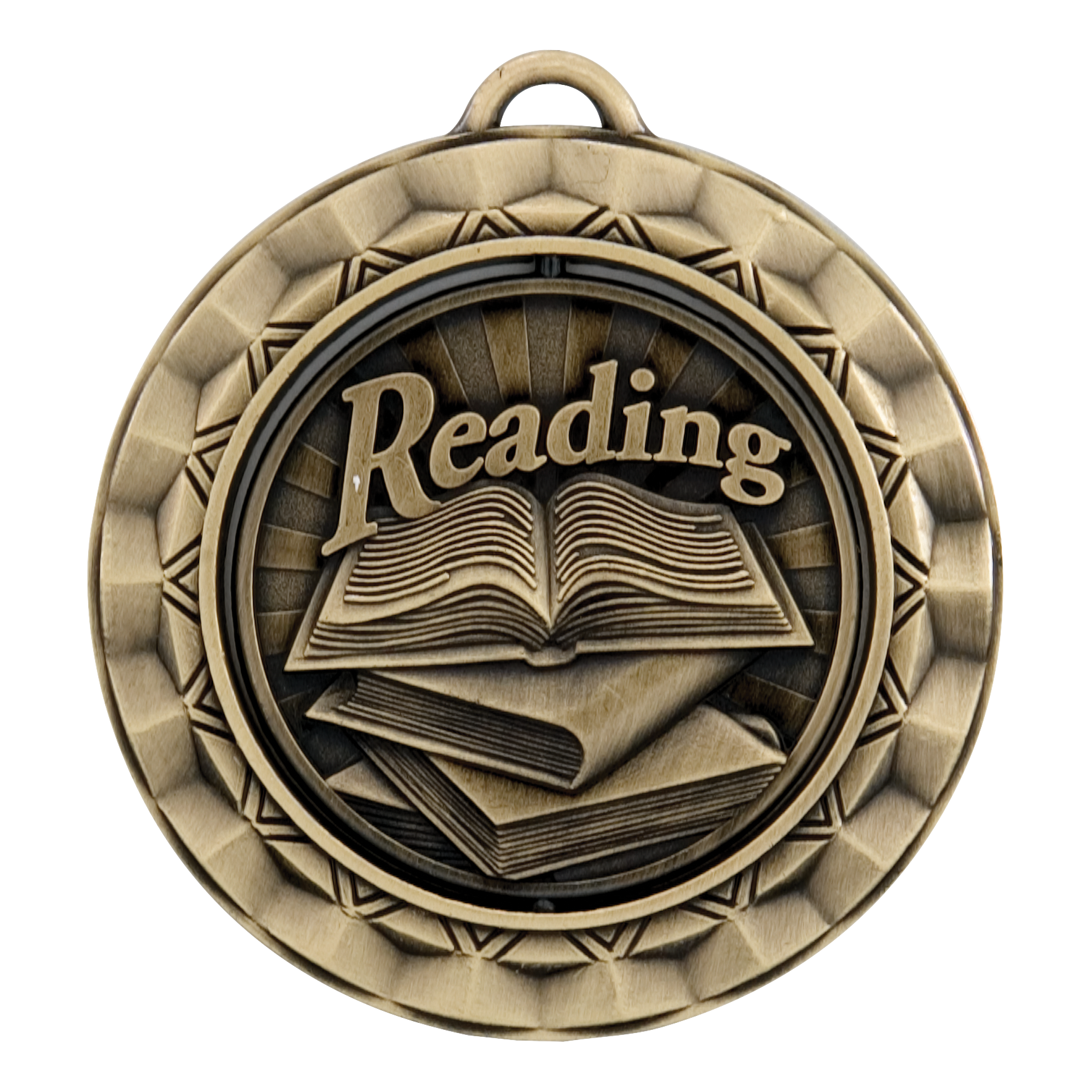 Spinner Reading Medal 2.375" / Gold