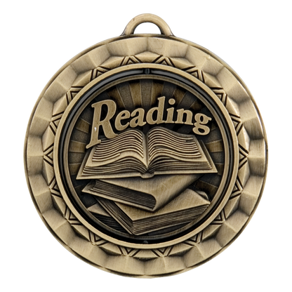 Spinner Reading Medal 2.375" / Gold