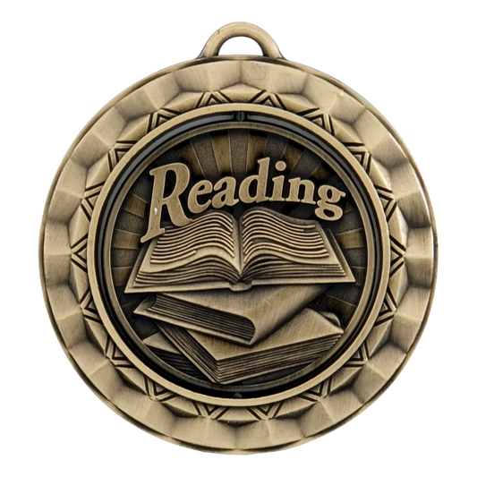 Spinner Reading Medal 2.375" / Gold