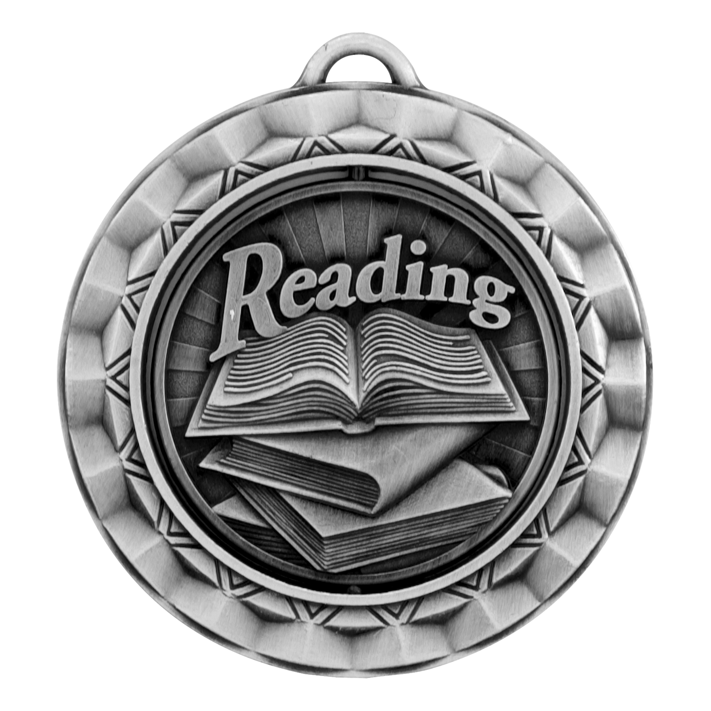 Spinner Reading Medal 2.375" / Silver