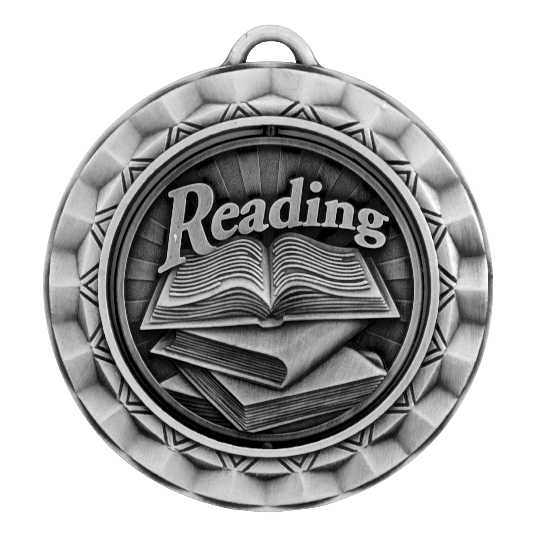 Spinner Reading Medal 2.375" / Silver