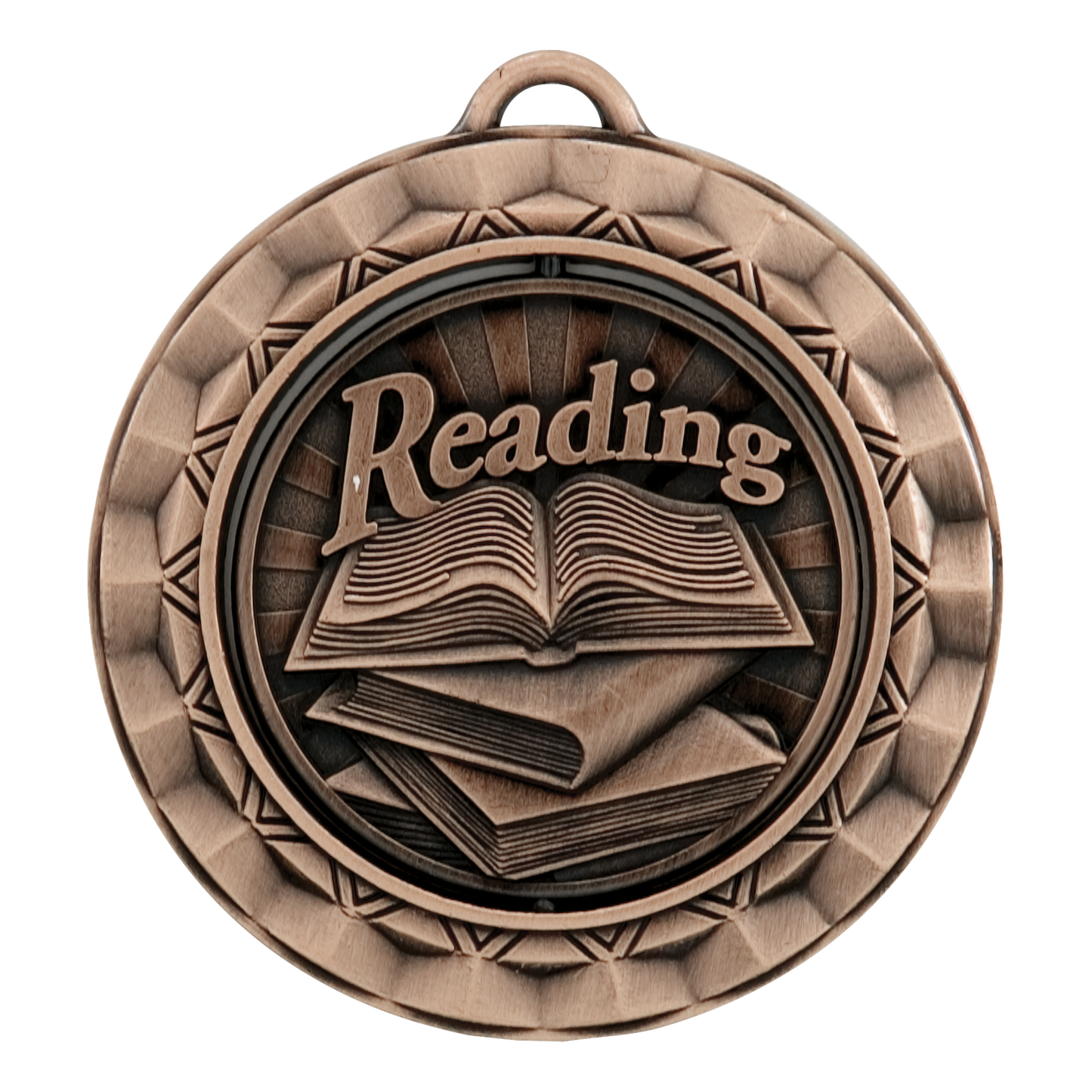Spinner Reading Medal 2.375" / Bronze (Copper Tone)