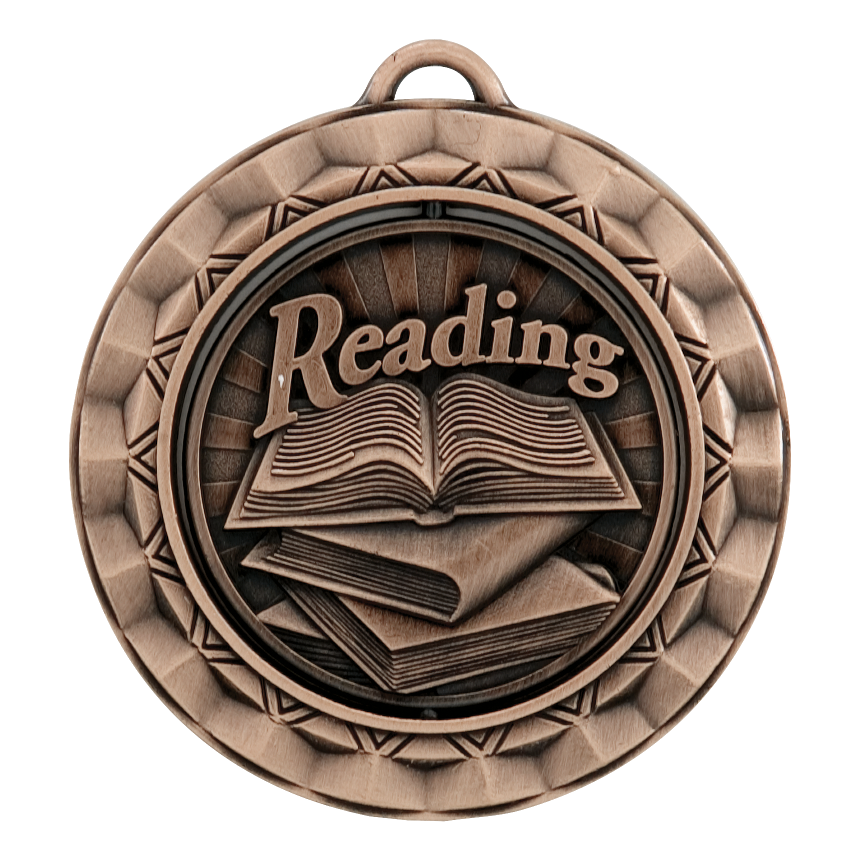 Spinner Reading Medal 2.375" / Bronze (Copper Tone)
