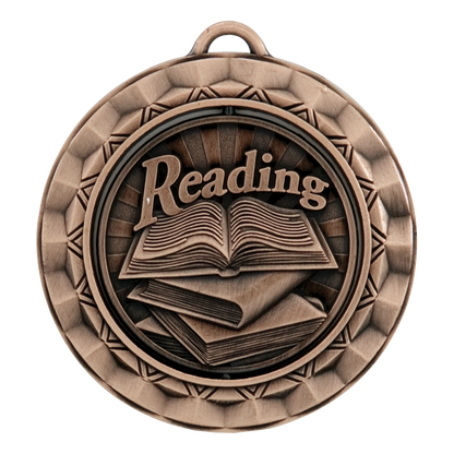 Spinner Reading Medal 2.375" / Bronze (Copper Tone)