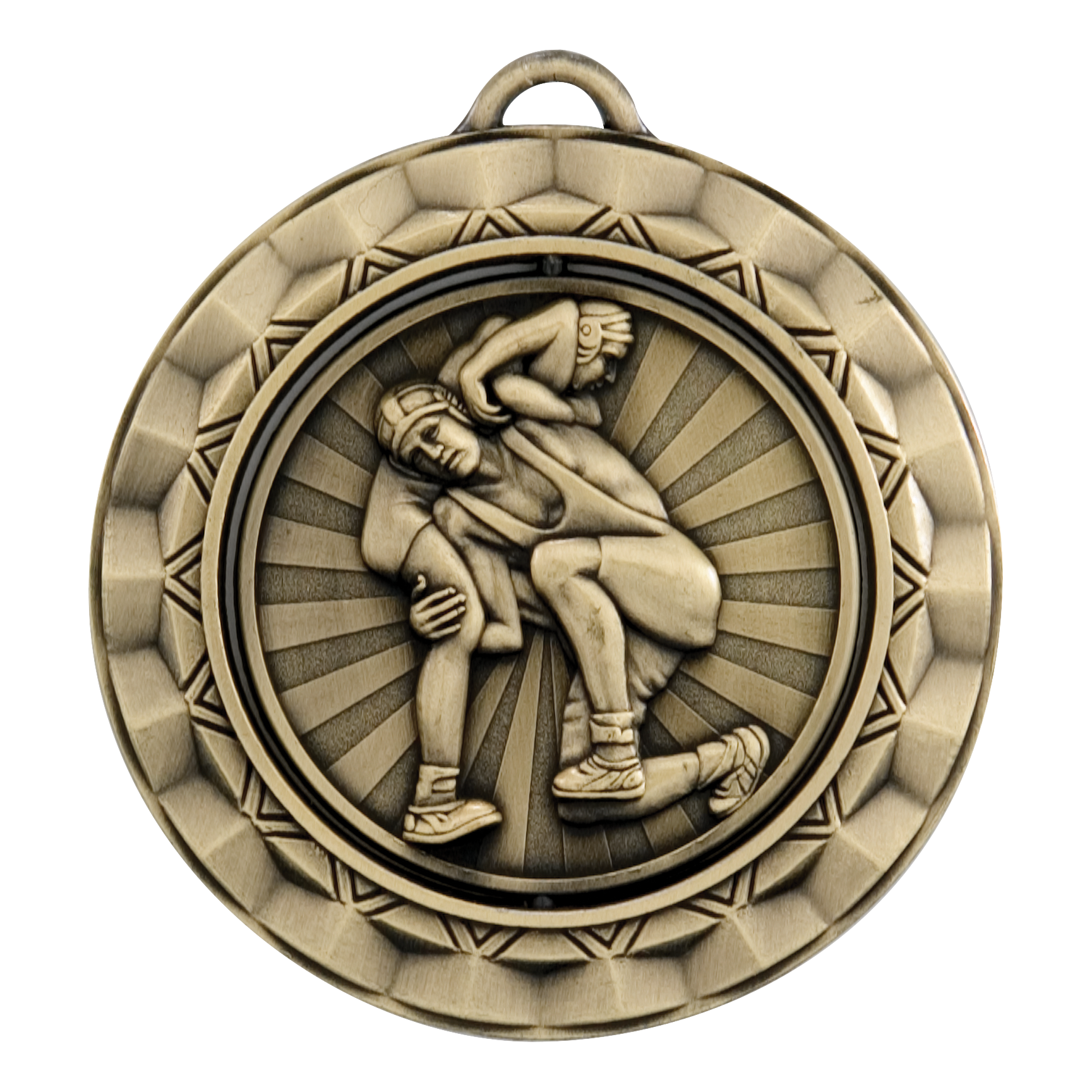 Spinner Wrestling Medal 2.375" / Gold