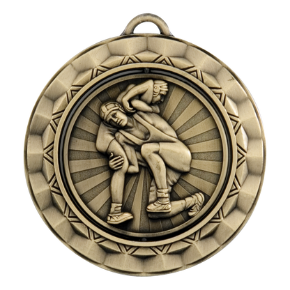 Spinner Wrestling Medal 2.375" / Gold
