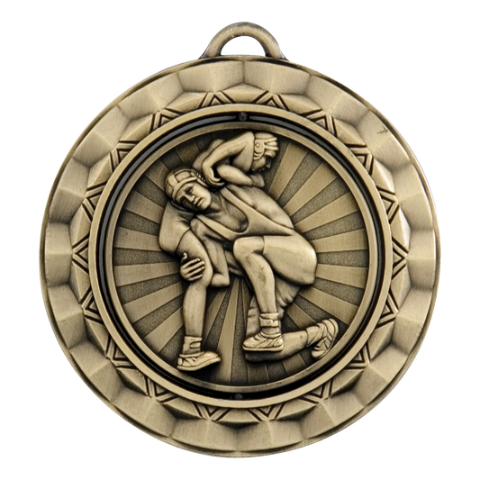 Spinner Wrestling Medal 2.375" / Gold