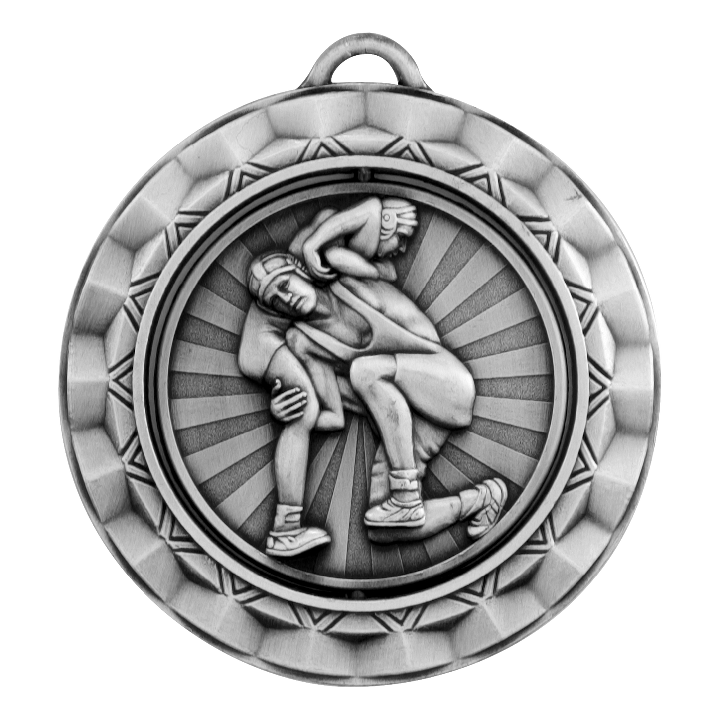 Spinner Wrestling Medal 2.375" / Silver