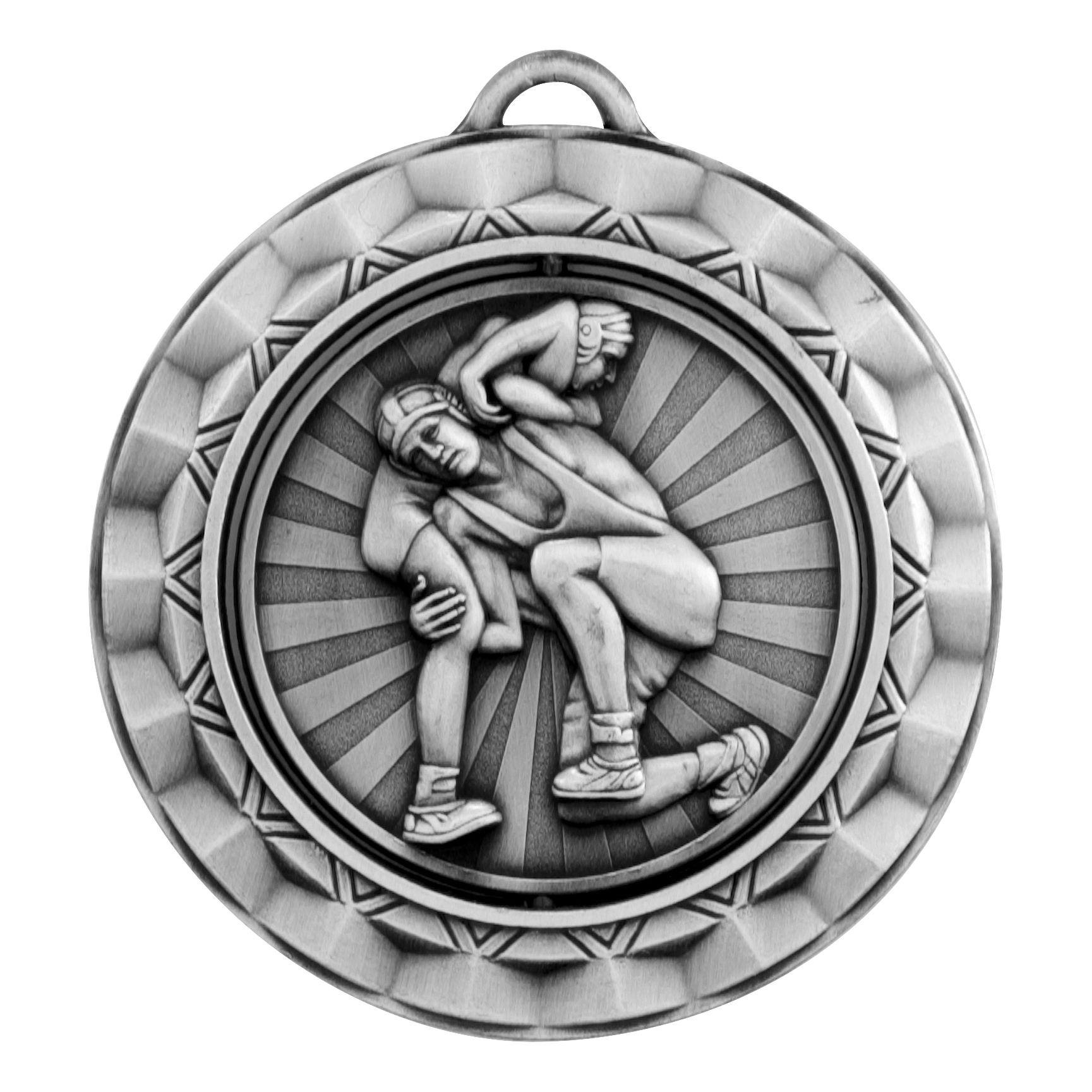 Spinner Wrestling Medal 2.375" / Silver