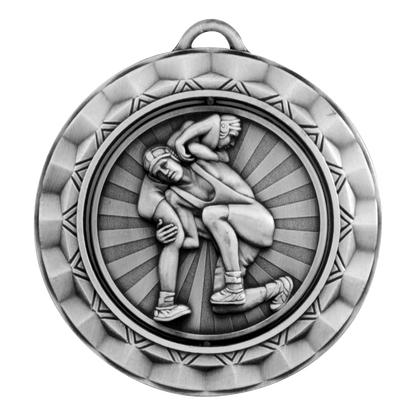 Spinner Wrestling Medal 2.375" / Silver